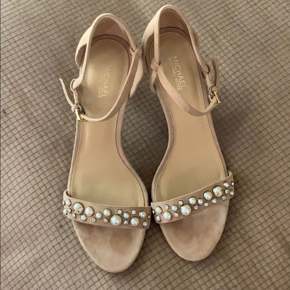 Michael Kors suede embellished heels